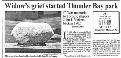 Widow's grief started Thunder Bay park