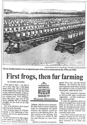 First frogs, then fur farming