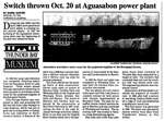 Switch thrown Oct. 20 at Aguasabon power plant