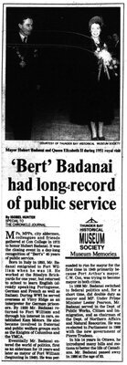 'Bert' Badanai had long record of public service