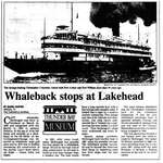 Whaleback stops at Lakehead