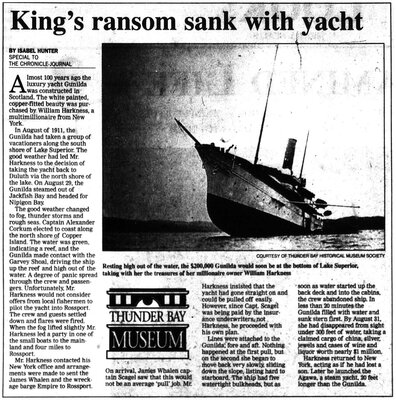 King's ransom sank with yacht