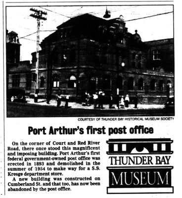 Port Arthur's first post office