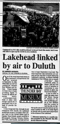 Lakehead linked by air to Duluth