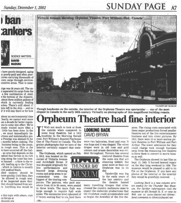 Orpheum Theatre had fine interior