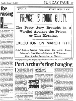 Port Arthur's first hanging