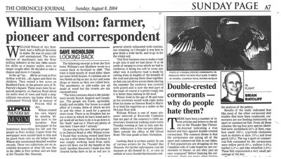 William Wilson: farmer, pioneer and correspondent