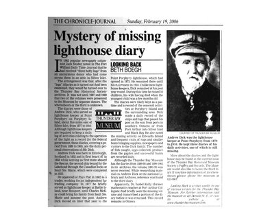 Mystery of missing lighthouse diary