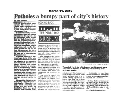 Potholes a bumpy part of city's history