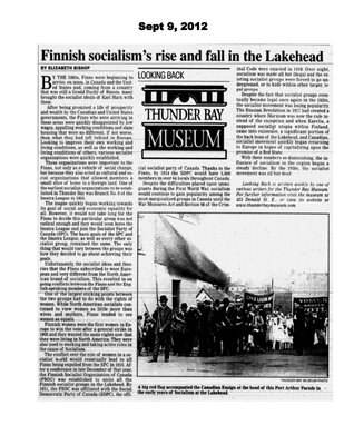 Finnish socialism's rise and fall in the Lakehead