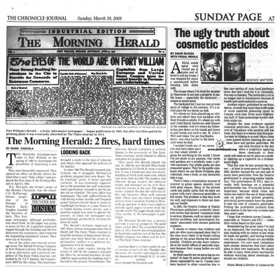 The Morning Herald: 2 fires, hard times