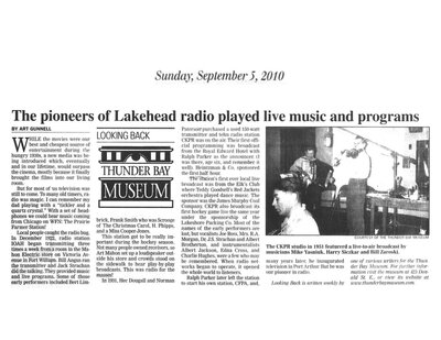 The pioneers of Lakehead radio played live music and programs