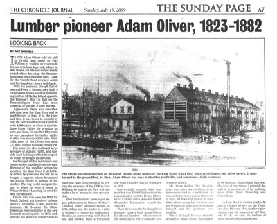 Lumber pioneer Adam Oliver, 1823-1882