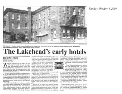 The Lakehead's early hotels