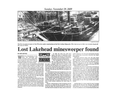 Lost Lakehead minesweeper found