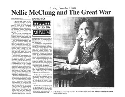 Nellie McClung and The Great War