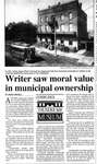 Writer saw moral value in municipal ownership