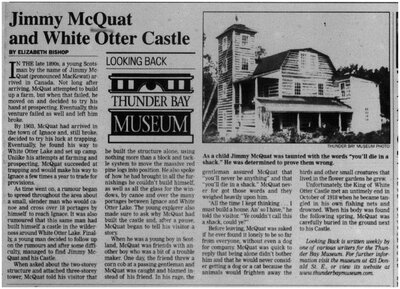 Jimmy McQuat and White Otter Castle