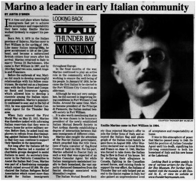 Marino a leader in early Italian community