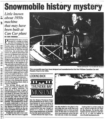 Snowmobile history mystery