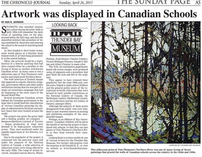 Artwork was displayed in Canadian Schools