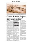 Great Lakes Paper has long history