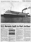 S.S. Noronic built in Port Arthur