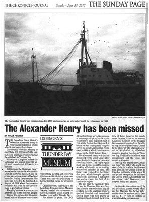 The Alexander Henry has been missed