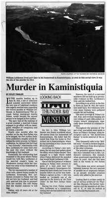 Murder in Kaministiquia