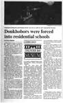 Doukhobors were forced into residential schools