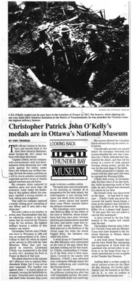 Christopher Patrick John O'Kelly's medals are in Ottawa's National Museum