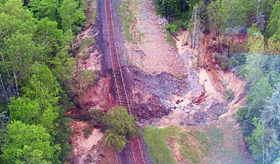 Washout on the C.N., Rainy River, Ontario