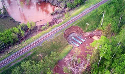 Rainy River Washout, June 11, 2002