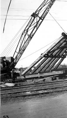 Port Arthur Ore Dock - raising bents (Oct 26th 1944)