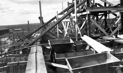 Iron ore dock construction - scaffolding (Oct 1944)