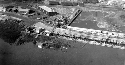 Port Arthur Ore Dock - Timber revetments (1944)