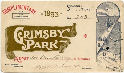 Grimsby Park Season Ticket, 1893