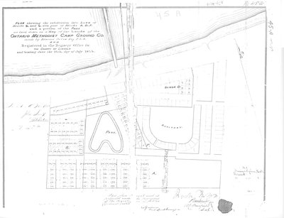 Plan of Ontario Methodist Camp Ground, Blocks B and C, 1875