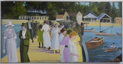 Michelle Teitsma, At the Races, - 1910, 2013, Oil on canvas