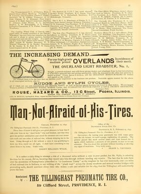 The Tillinghast Pneumatic Tire Co Advertisement