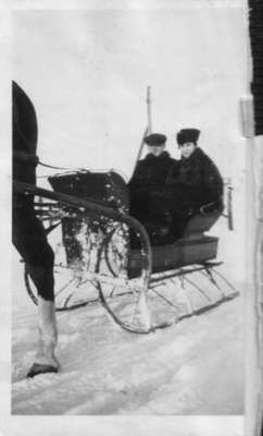 Agnes Macphail being driven in a cutter