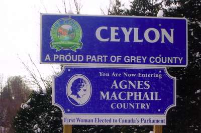 Agnes Macphail Country Sign