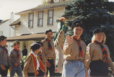 Scouts troop in Split Rail Parade