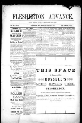 Flesherton Advance, 5 Jan 1888