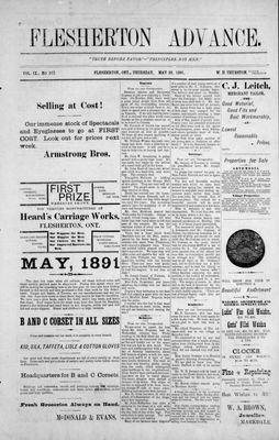 Flesherton Advance, 28 May 1891