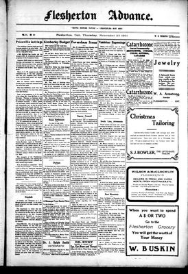 Flesherton Advance, 23 Nov 1911