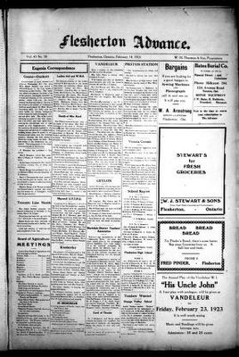 Flesherton Advance, 14 Feb 1923