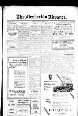 Flesherton Advance, 20 May 1931