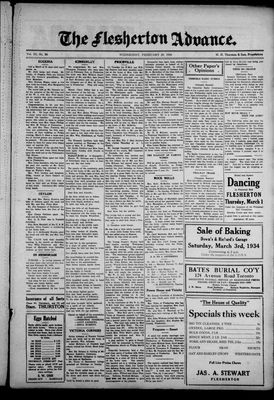 Flesherton Advance, 28 Feb 1934