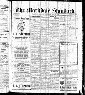 Markdale Standard (Markdale, Ont.1880), 12 Dec 1918